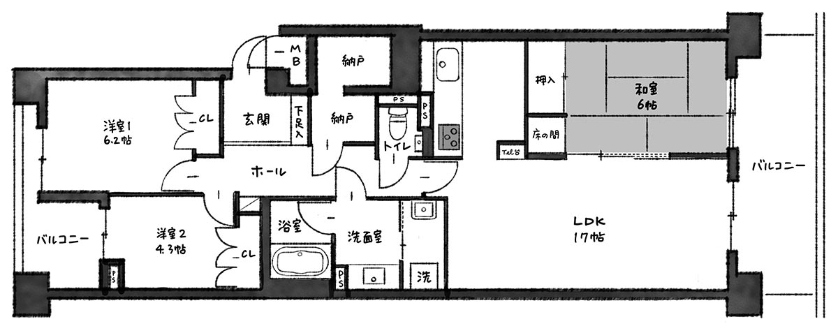 リノベ前の間取図